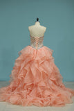 Quinceanera Dresses Sweetheart Ball Gown With Beads And
