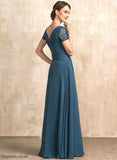 Lace Floor-Length Bride Chiffon V-neck A-Line the Mother Mother of the Bride Dresses of Shaniya With Dress