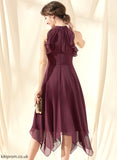 Cascading Journey Cocktail Chiffon Neck With Dress Cocktail Dresses Tea-Length Scoop Ruffles A-Line