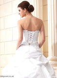 Wedding Dresses Train Satin Ruffle Sweetheart Ball-Gown/Princess Sequins Wedding Dakota Dress Beading Appliques With Lace Court