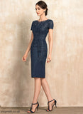Dress With Scoop Neck of Mother of the Bride Dresses Sequins the Bride Mother Knee-Length Lace Sheath/Column Satin Deja