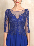 Tea-Length Dress of A-Line Mother Mother of the Bride Dresses With Bride Sequins Lace Caitlin Scoop Chiffon the Neck