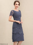 Neck of Bride Lace Knee-Length Scoop the Sheath/Column Chiffon Mother of the Bride Dresses Dress Mother Dayami