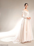 Wedding Dresses Ball-Gown/Princess Sequins Rylee Off-the-Shoulder Train With Wedding Dress Court