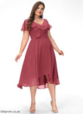 Danielle Dress A-Line Asymmetrical Ruffle V-neck Cocktail Chiffon With Cocktail Dresses