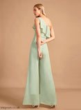 Neckline One-Shoulder Length Fabric Floor-Length Embellishment Ruffle Straps Maddison Bridesmaid Dresses
