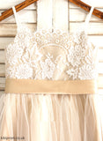 Girl Sash/Bow(s) sash) With Straps Libby Tulle/Lace Flower Girl Dresses (Undetachable A-Line/Princess - Knee-length Flower Sleeveless Dress