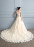 Cathedral Train Kassandra Lace Wedding Dresses Tulle Sweetheart Beading Wedding With Dress Ball-Gown/Princess Sequins