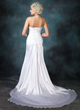 Wedding Dresses Wedding Sweetheart Lace Train Lauren Trumpet/Mermaid Beading Watteau Charmeuse With Dress