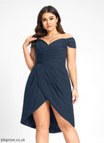 Off-the-Shoulder Ruffle Guadalupe Asymmetrical Chiffon Dress With Sheath/Column Cocktail Dresses Cocktail