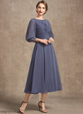 With Bride Mother of the Bride Dresses Neck A-Line Dress Scoop Chiffon Joanna Tea-Length Beading Ruffle Mother the of