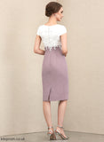Knee-Length Lace Bride Sheath/Column of Mother the Mother of the Bride Dresses Neck Chiffon Izabelle Dress Scoop