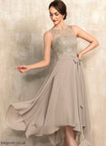 Scoop Jaylee Chiffon Mother of the Bride Dresses Neck A-Line With Dress Lace Mother Bride Bow(s) Tea-Length of the