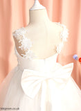 Knee-length A-Line Flower Girl Dresses With Krista Straps Girl - Dress Tulle Flower Sleeveless Lace/Flower(s)/Bow(s)