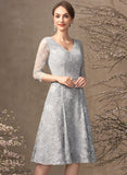Bride Dress the Beading Giada Mother Sequins of Lace A-Line Knee-Length With Mother of the Bride Dresses V-neck