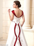Train Chapel Beading Amaya Ball-Gown/Princess Satin Wedding Dress With Flower(s) Wedding Dresses