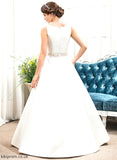 Dress Wedding Janet Sequins Wedding Dresses With Neck Ball-Gown/Princess Scoop Beading Floor-Length Satin