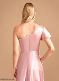 Neckline Embellishment Length Silhouette SplitFront A-Line One-Shoulder Fabric Floor-Length Marie Bridesmaid Dresses