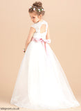 Floor-length Sash/Beading/Appliques/Bow(s) included) NOT Dress Cristina (Petticoat Scoop Sleeveless Ball-Gown/Princess Girl With Neck Tulle/Lace Flower Girl Dresses - Flower