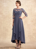 Mother of the Bride Dresses Scoop Bride of Neck the Chiffon Dress Itzel Mother Ruffle Asymmetrical Lace With A-Line