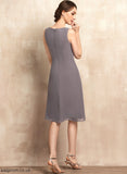 With Knee-Length the Chiffon of Bride Beading A-Line Scoop Dress Neck Mother Aleah Mother of the Bride Dresses