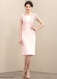 Mother of the Bride Dresses Dress Crepe Sheath/Column Scoop Stretch Gianna the Knee-Length Bride Neck Mother of Lace