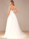 Wedding Dresses Lace V-neck Front Lace Frida Ball-Gown/Princess Court With Train Wedding Organza Split Dress