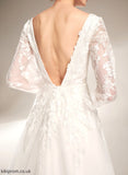V-neck Dress With Wedding Lace Wedding Dresses Thalia Tulle Chapel Ball-Gown/Princess Satin Sequins Train