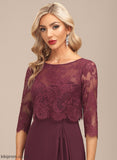Lace With Knee-Length Cocktail Sheath/Column Dress Cocktail Dresses Ruffle Izabella Chiffon Scoop Neck