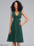 V-neck With Knee-Length A-Line Ruffle Dress Chiffon Carleigh Cocktail Cocktail Dresses