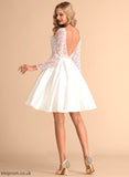 Wedding Dress Satin Neck Lace Wedding Dresses Jayla Ball-Gown/Princess Knee-Length Scoop