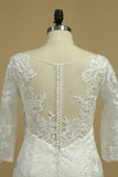 New Arrival V Neck 3/4 Length Sleeves Mermaid Lace