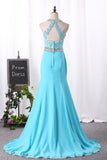 Prom Dresses Mermaid Scoop Chiffon With Applique And