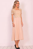A Line Square Prom Dresses Chiffon&Lace With