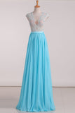 See-Through Scoop A Line Chiffon With Beads
