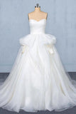 Ball Gown Sweetheart Tulle Wedding Dress, Gorgeous Sweep Train Bridal