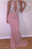 Chiffon Scoop With Applique And Beads Mermaid Prom