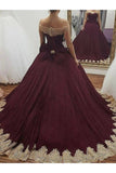 Off The Shoulder Ball Gown Quinceanera Dresses Tulle With Applique Bow
