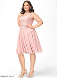 Dress Cocktail V-neck Chiffon Cocktail Dresses Knee-Length A-Line With Lace Lace Lina Bow(s)