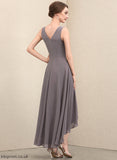 Mother the Beading Dress Bride Sequins With Asymmetrical A-Line of Chiffon Mother of the Bride Dresses V-neck Joanna