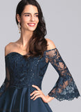 Satin Lace Homecoming Dresses With Short/Mini Off-the-Shoulder Dress Kaylah A-Line Homecoming