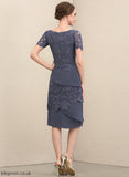 Neck of Bride Lace Knee-Length Scoop the Sheath/Column Chiffon Mother of the Bride Dresses Dress Mother Dayami