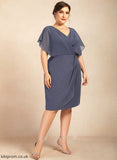 of Bride Dress V-neck Mother the With Chiffon Knee-Length Ruffle Sheath/Column Mother of the Bride Dresses Heidi