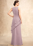 Chiffon With Floor-Length of Dress Mother the Mother of the Bride Dresses Beading Scoop Bride A-Line Lila Neck
