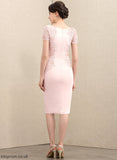 Mother of the Bride Dresses Dress Crepe Sheath/Column Scoop Stretch Gianna the Knee-Length Bride Neck Mother of Lace