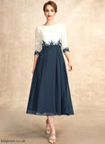 Mother of the Bride Dresses Tea-Length Scoop Shayla of Chiffon Neck A-Line Lace Mother the Dress Bride