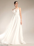 Dress Sequins Sweep Lace Train Wedding Illusion Wedding Dresses Shaylee With A-Line