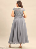 Mother Scoop Chiffon A-Line the Neck Bride Mother of the Bride Dresses Lace Asymmetrical Dress Mildred of