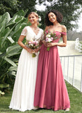 Chiffon Francesca Wedding Dresses Floor-Length Wedding Lace V-neck A-Line Dress
