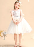 A-Line Knee-length Flower Straps Dress Flower Girl Dresses Tulle/Lace - Girl Sleeveless Jenna